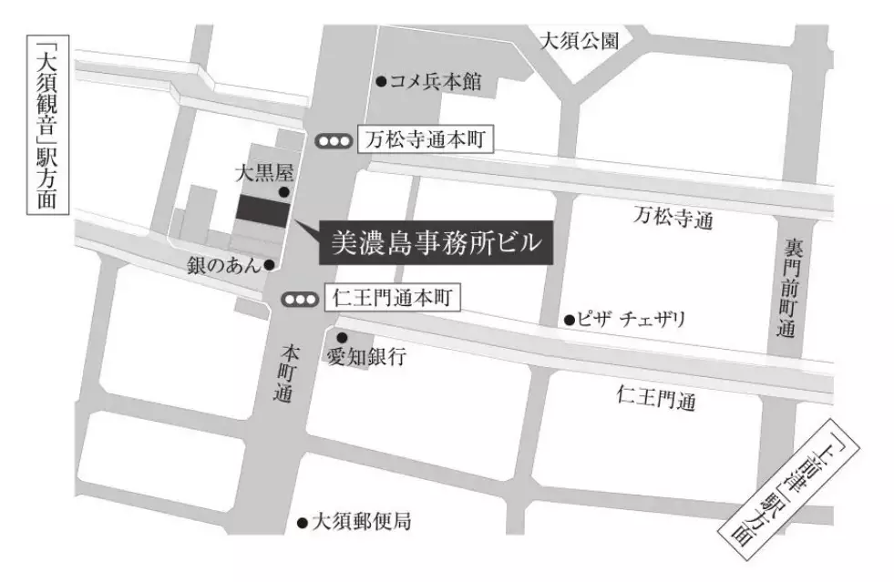 美濃島事務所の地図